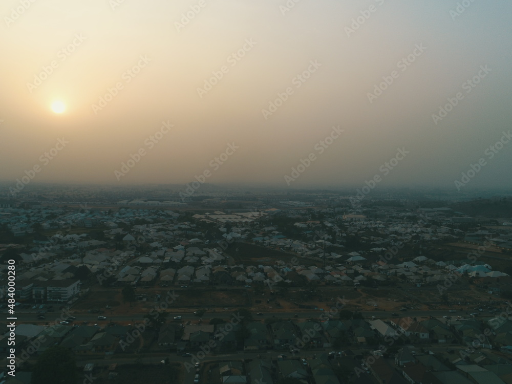 Aerial Photography of Sunset in Apo Resettlement Abuja