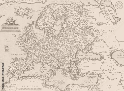 Obraz Old antique world map. Vintage style wallpaper