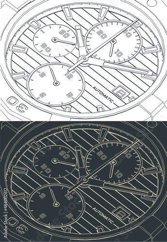 Dial close-up of wrist watch