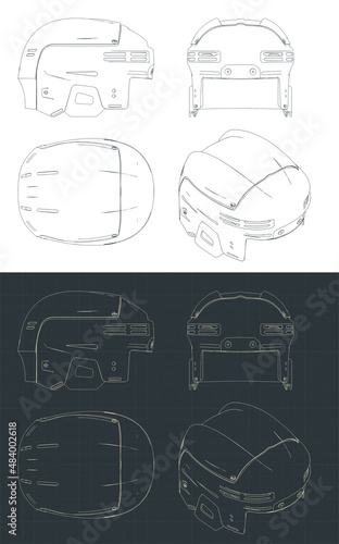 Hockey helmet blueprints