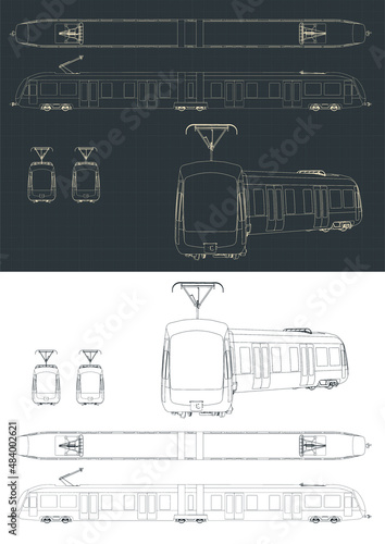 Modern tram blueprints