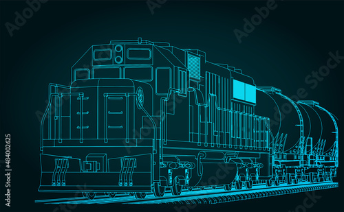 Locomotive with tank wagons