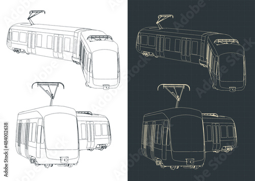 Modern tram drawings
