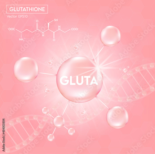 Pink glutathione pack with capsule photo