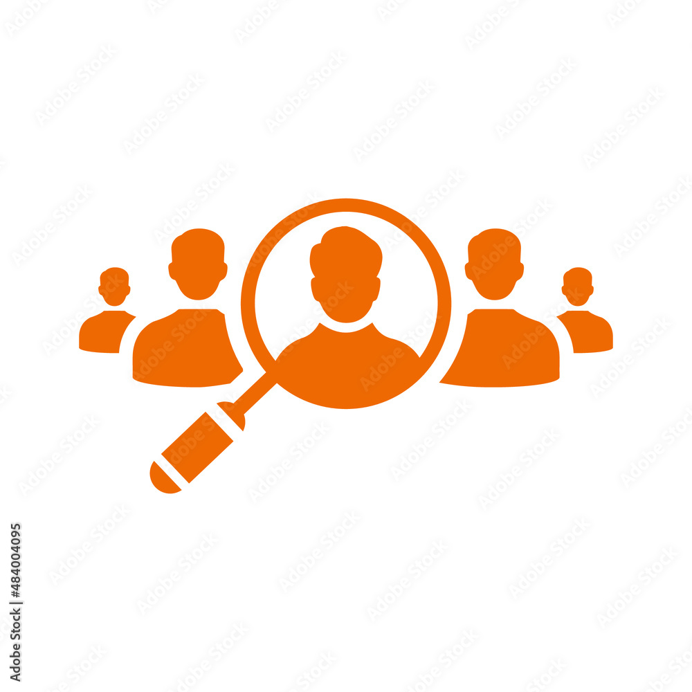 Examine, search icon. Orange vector sketch. Examine, search icon. Orange vector sketch.
