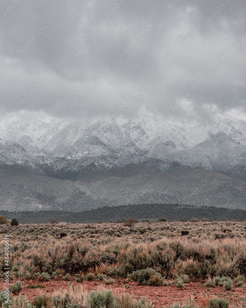 mountain and clouds