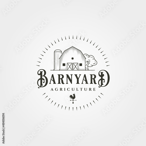 vector of barn vintage logo vector symbol, barn lettering logo design