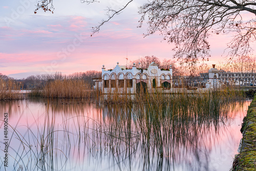 Beautiful sunrise at the lake (Estany de Banyoles, Catalonia, Spain)