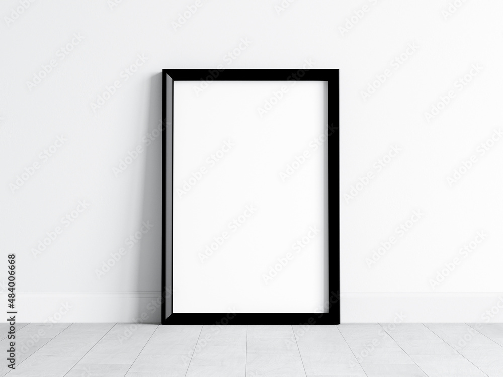 Black frame mockup, poster mockup, print mockup, 3d render Black frame mockup, poster mockup, print mockup, 3d render