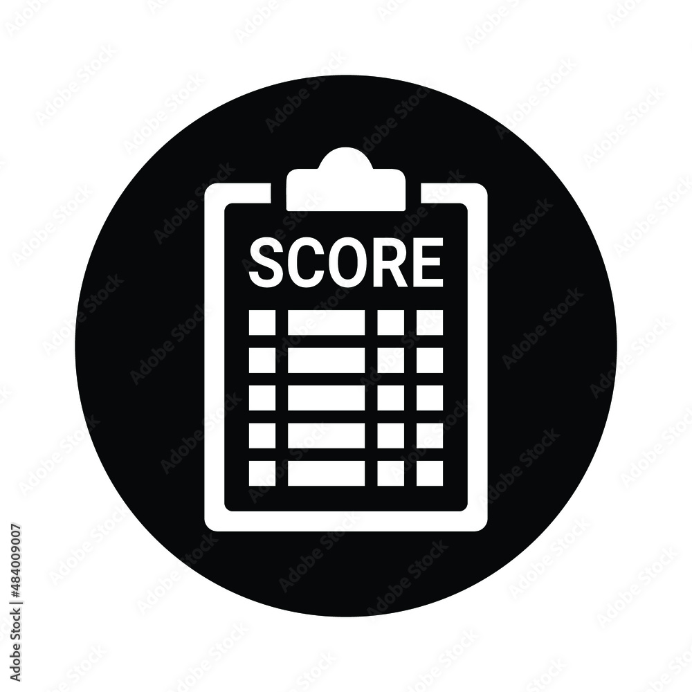 Score, scorecard icon. Black vector sketch. Score, scorecard icon. Black vector sketch.