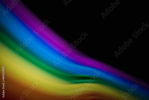 Colored blurred light lines. Abstraction of light. 
Lgbt flag.