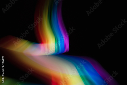 Colored blurred light lines. Abstraction of light. 
Lgbt flag.