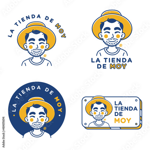 set of cartoon faces, logo design, brand design, characte design illustration for brands, shirts and more