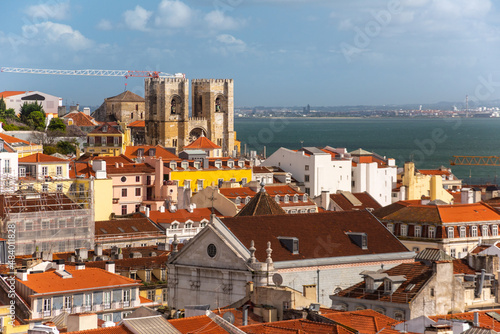 Lisbon, Portugal skyline in sunny summer day