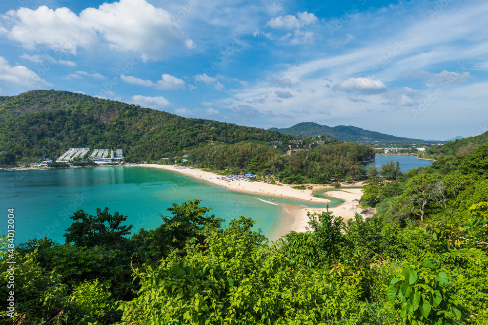 Nai Han Beach area ocean view in Phuket, Thailand. Nai Han Beach is a quiet, compact seaside resort in Phuket Island, Thailand.