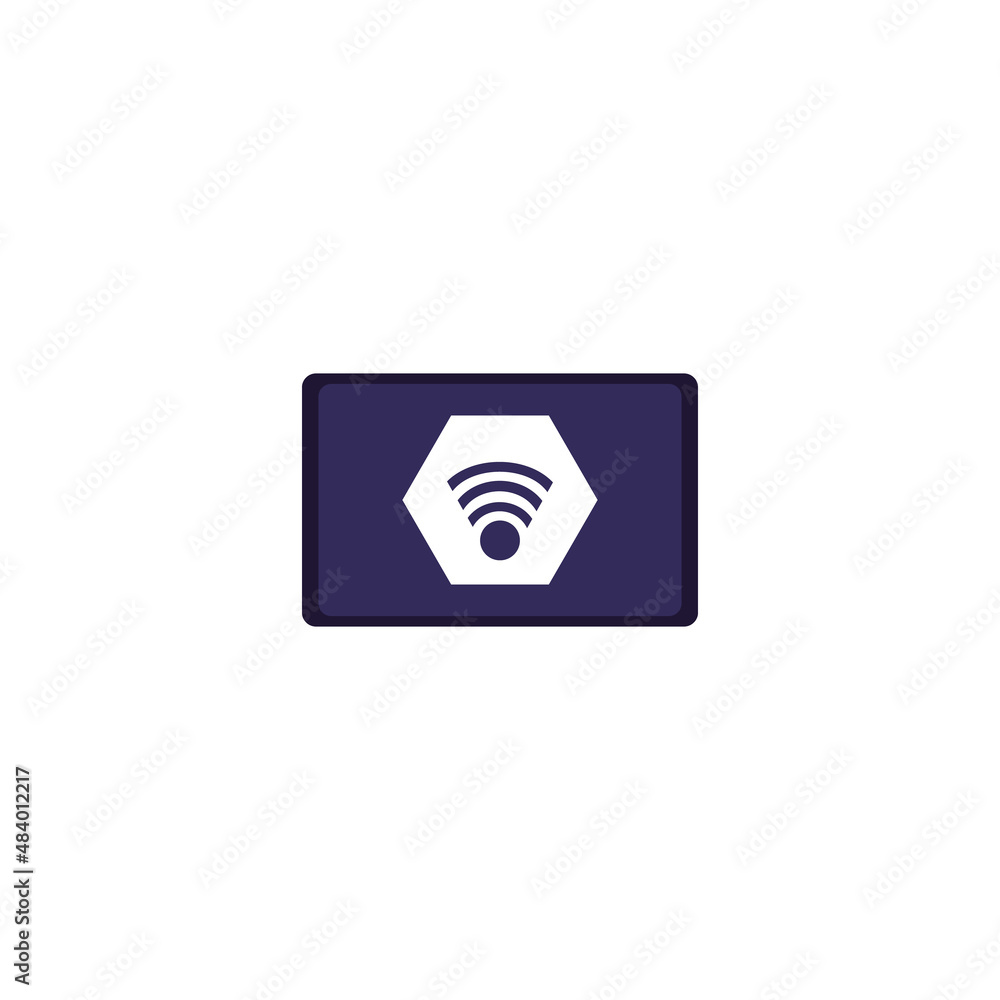 Tablet with internet connection sign on screen, vector illustration isolated. Tablet with internet connection sign on screen, vector illustration isolated.