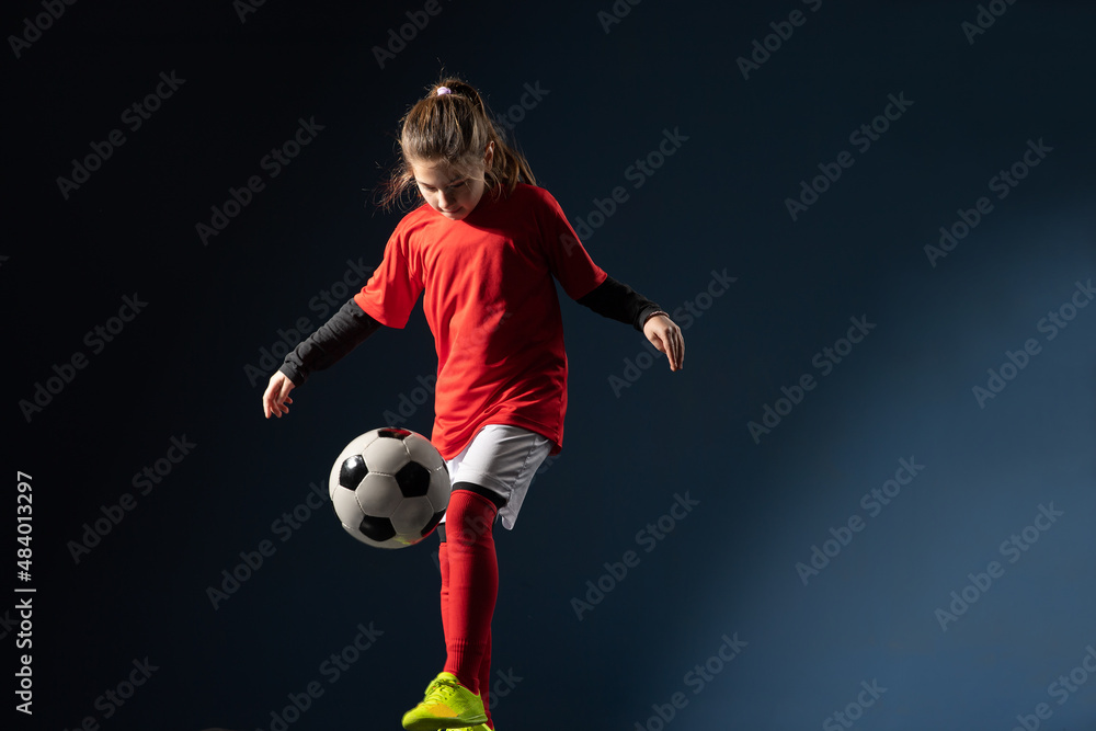  Girl play with soccer ball