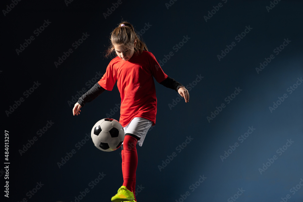 Girl play with soccer ball Girl play with soccer ball