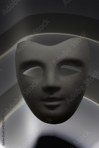 Mask with Black and White Light Ribbons II