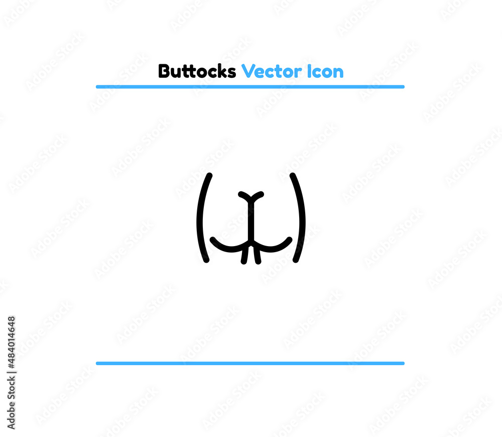 Obraz premium Buttocks vector outline icon illustration. Buttocks icon