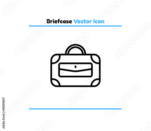 Briefcase vector outline icon illustration. Briefcase icon