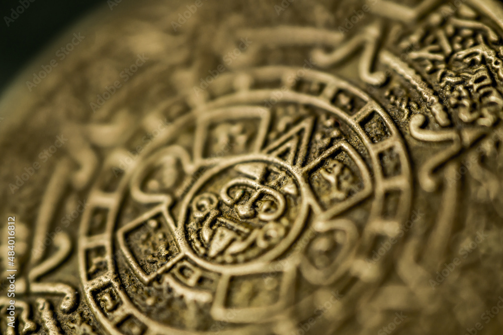 Amulet that attracts good luck. Amulet for a person. Talisman stone of the sun, Calendar of the Aztecs