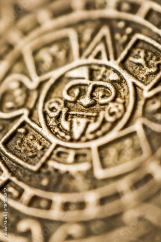 Amulet that attracts good luck. Amulet for a person. Talisman stone of the sun, Calendar of the Aztecs