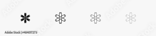 Cute flower symbol in isolation. Vector flower art for decoration and web design. Garden icon vector illustraton