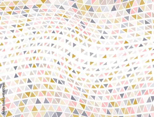 Fancy triangles halftone texture. Triangular elements transition banner backdrop. Chevron