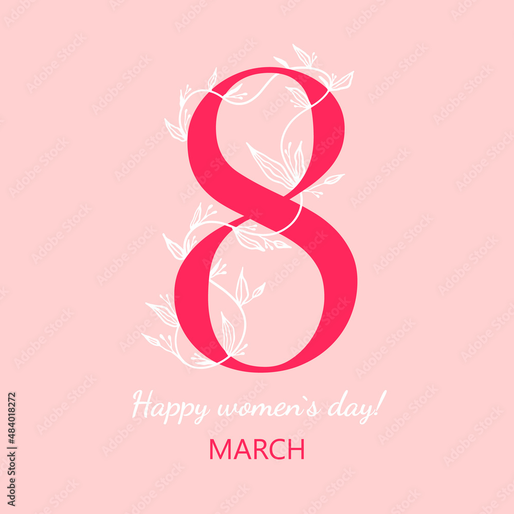Greeting card international women`s day 8th march. Happy women`s day vector illustration. Greeting card international women`s day 8th march. Happy women`s day vector illustration.