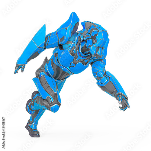 man in an armored nano tech suit is running © DM7