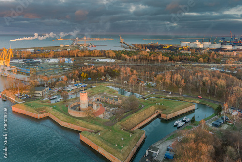wisloujscie fortress and port gdansk from above