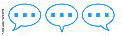 Speech bubbles line icon.Simple blue Chat Bubble icons.Speech clouds chat bubble icon.Message box communication.Conversation symbol.