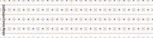 Fotobehang French blue doodle motif linen seamless pattern