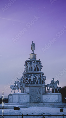Statue of Mustafa Kemal Ataturk and Turkish States. Nation Statue, Turkey, Eskisehir. Ulus Heykeli.