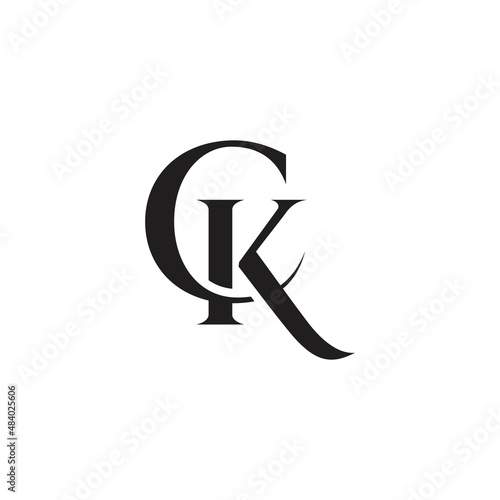 CK or KC initial letter logo design vector.