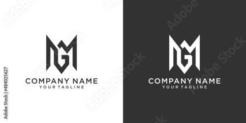 MG or GM initial letter logo design vector.