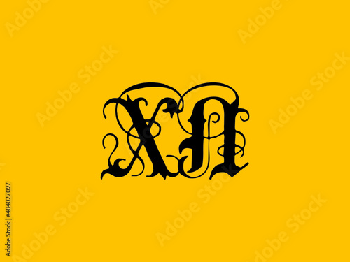 Calligraphy XN Logo, Creative XN abstract letters logo design