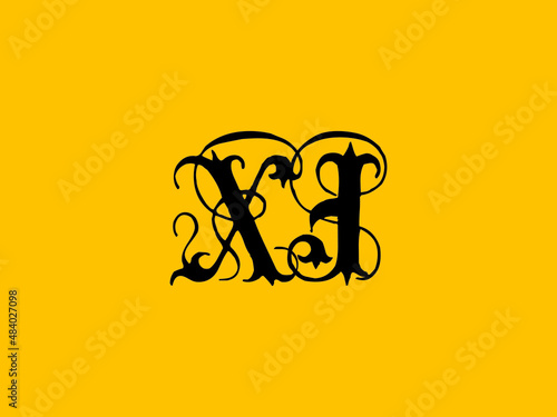 Calligraphy XJ Logo, Creative XJ abstract letters logo design