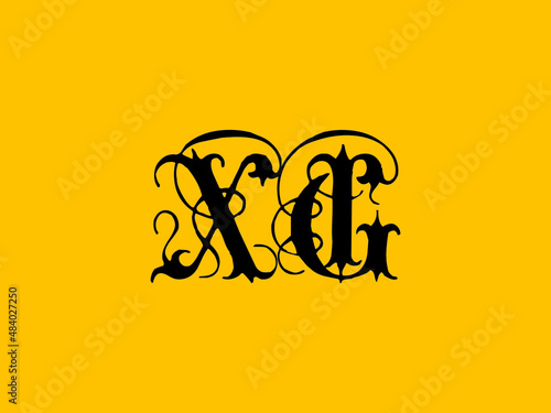 Calligraphy XG Logo, Creative XG abstract letters logo design