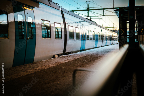 Photography subway station in the night