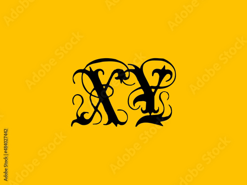 Calligraphy XY Logo, Creative XY abstract letters logo design