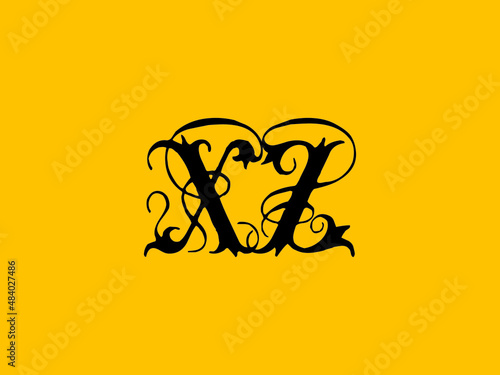 Calligraphy XZ Logo, Creative XZ abstract letters logo design