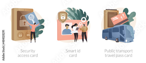 Chip card abstract concept vector illustrations.
