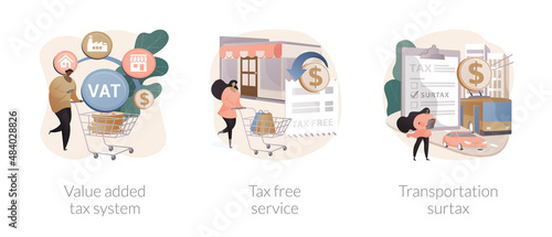 Taxation control abstract concept vector illustrations.