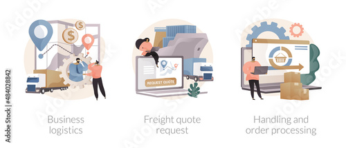 Smart logistics technologies abstract concept vector illustrations.