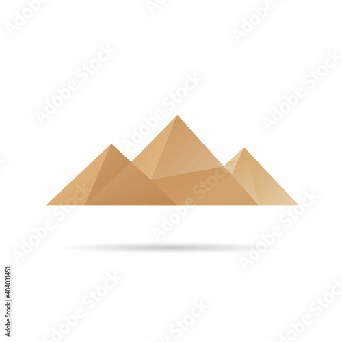 Egypt pyramids icon abstract isolated on a white backgrounds  vector illustration