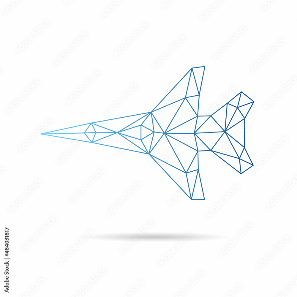Airplane abstract isolated on a white backgrounds, vector illustration ...
