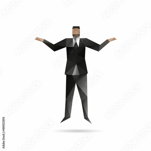 Abstract business man, vector illustration