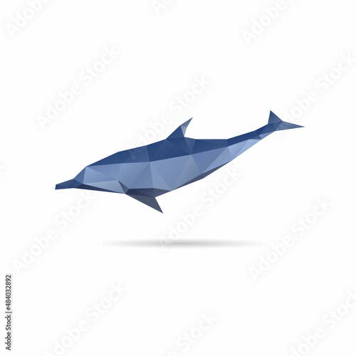 Dolphin triangle silhouette abstract, vector illustration